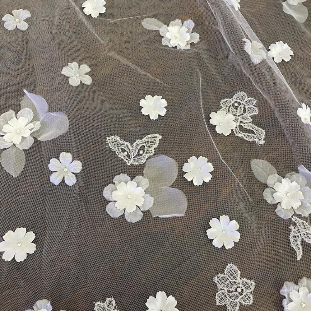 3D floral veil